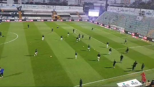 Aquecimento do Portimonense para o duelo com o FC Porto