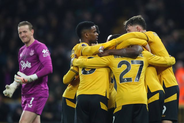 Jogadores do Wolverhampton a celebrarem o golo de Munetsi