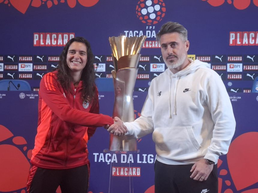 Filipa Patão, treinadora do Benfica, e Miguel Aleixo, treinador-adjunto do Sporting, projetaram a final da Taça da Liga, que se realiza este domingo, em Leiria