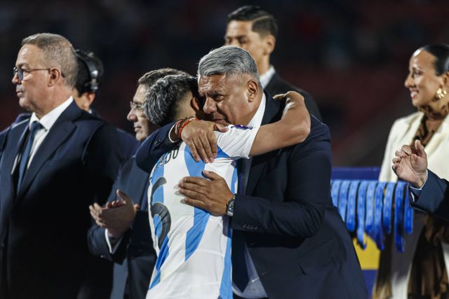 Claudio Chiqui Tapia, Presidente da AFA, no Qatar após a derrota para Marrocos na final do Mundial sub-20