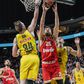 Fase do jogo entre Olimpiakos e Alba Berlin para a Euroliga