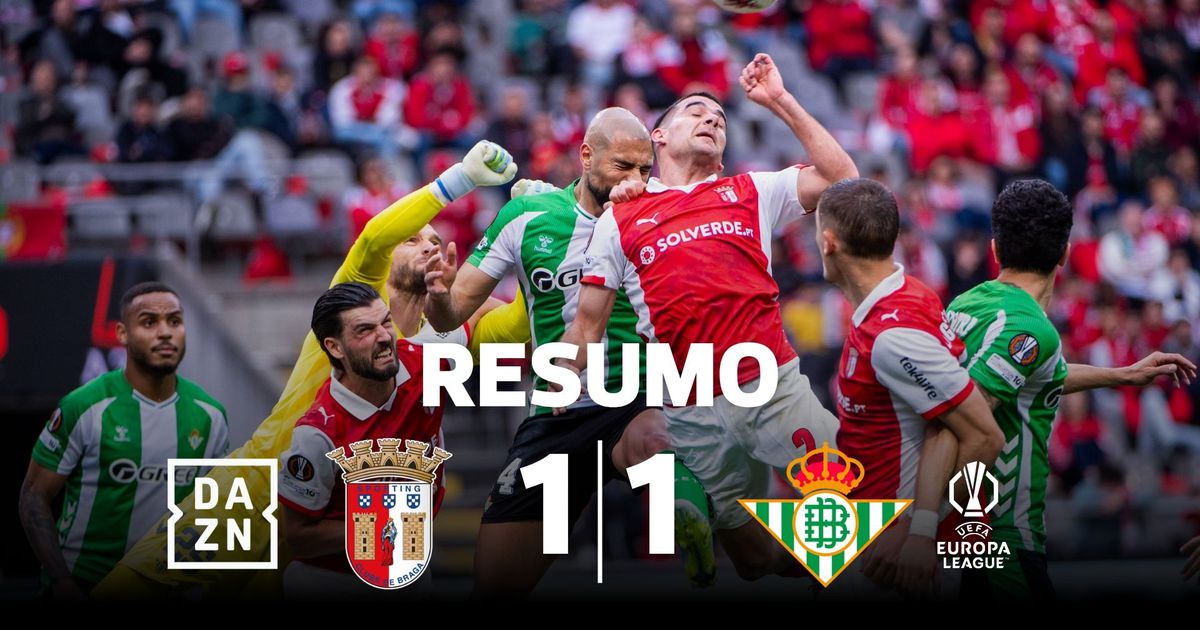 Apesar do bom início, SC Braga cede empate com o Betis em casa (resumo)