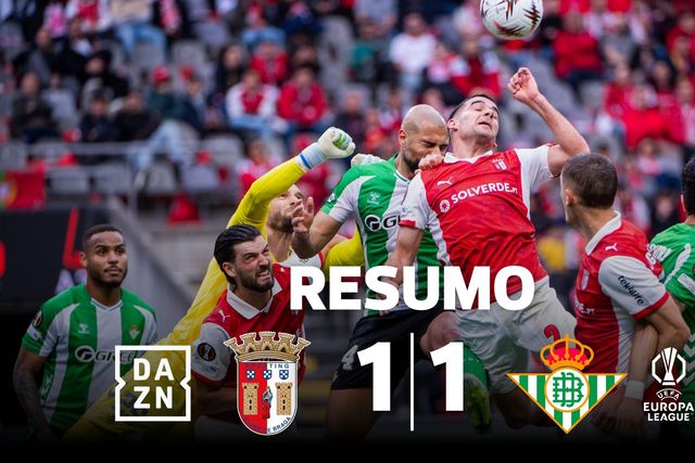 Apesar do bom início, SC Braga cede empate com o Betis em casa (resumo)