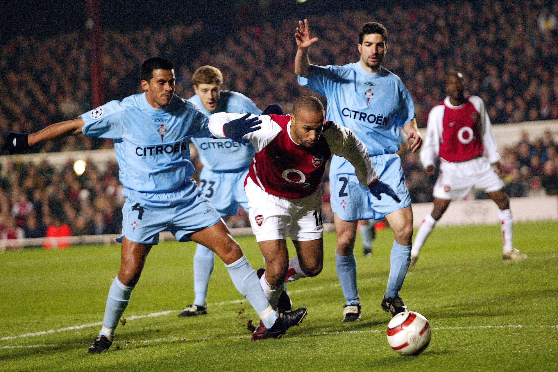 Celta de Vigo: eliminado nos 'oitavos' da Champions frente ao Arsenal (2003/04). Também aconteceu em 2006/07, quando caiu na mesma fase, mas na Liga Europa - Foto: IMAGO