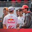 Lando Norris e Arvin Lindblad com outros pilotos de F1, como Verstappen, Bortoleto e Albon