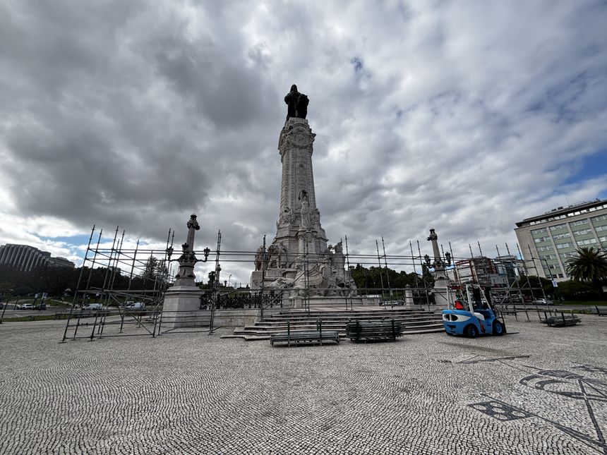 Marquês de Pombal prepara-se para a festa no sábado... ou na próxima semana. FOTO IVO MARTINS