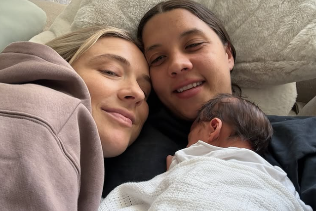 Kerr e Mewis com o seu primeiro filho