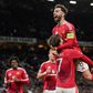 Bruno Fernandes a celebrar o golo de Mason Mount