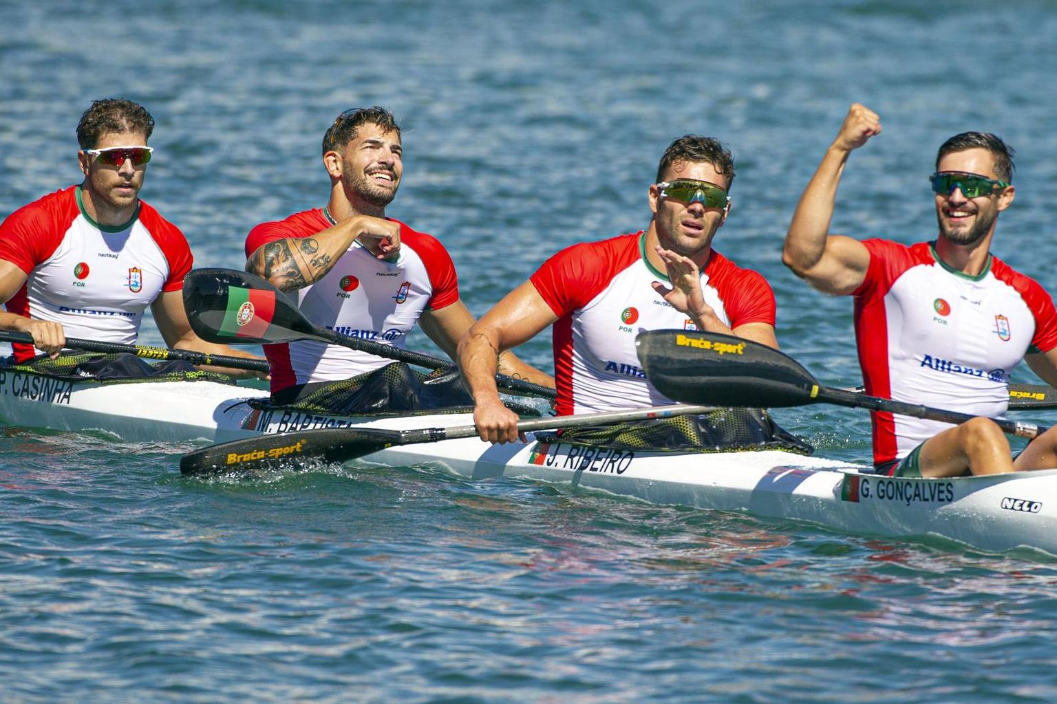 K4 500 m masculino de Portugal composto por Gustavo Gonçalves, João Ribeiro, Messias Baptista e Pedro Casinha