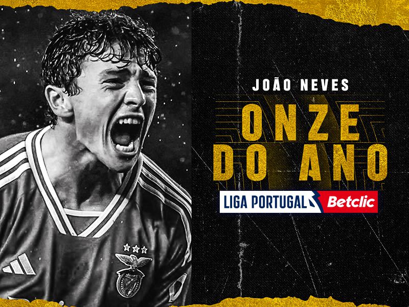 João Neves no onze do ano da Liga