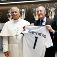 Papa Leão XIV ao lado de Florentino Pérez