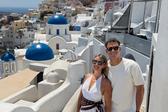 Diego Callai e a namorada Margarida estão a passar férias em Santorini, Grécia, tempo para relaxar antes de uma nova época muito exigente (D. R.)