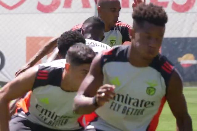 Plantel do Benfica intensifica treino