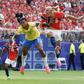 Erlind Haaland poderoso nas alturas no momento do primeiro golo frente ao Brasil - Foto: IMAGO
