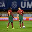 Geovany Quenda e Mateus Fernandes a jogarem pelos sub-21 de Portugal