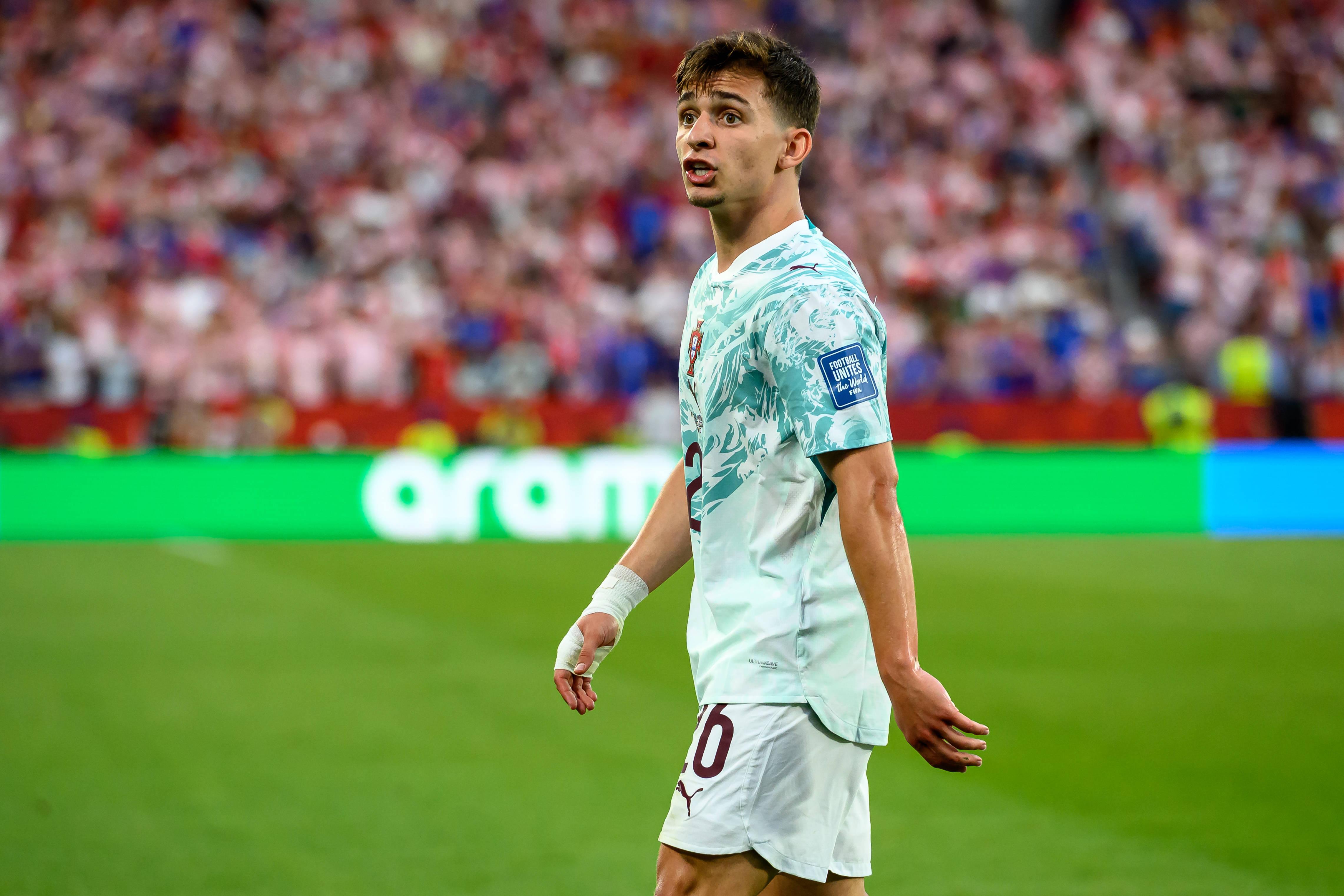 5,75 - Francisco Conceição jogou 124 minutos em 4 jogos - RD Congo (6), Uzbequistão (6), Croácia (5) e Espanha (6) - Foto: Imago