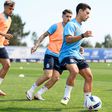 Vasco Sousa em ação no treino matinal dos dragões (Foto: FC Porto)