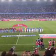 O hino de Portugal no estádio de Bratislava