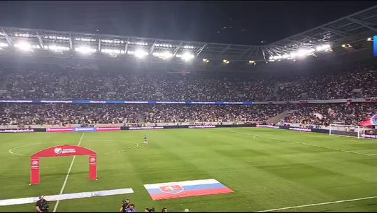 Homenagem ao eslovaco Venglos antes do jogo contra Portugal