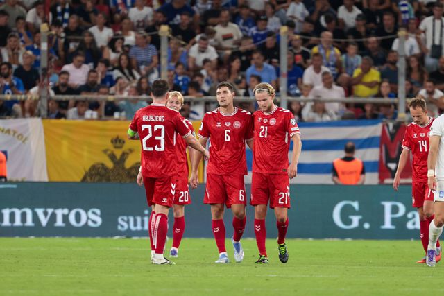 Morten Hjulmand a celebrar o golo de Christensen