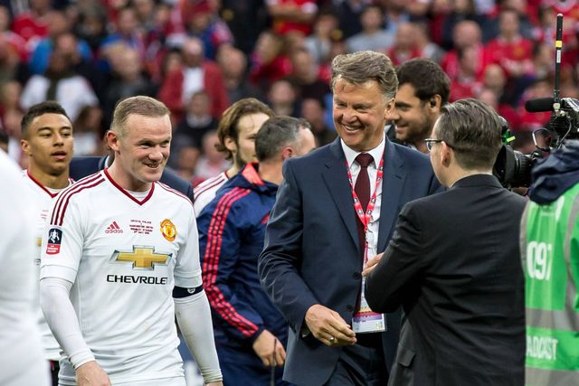 Wayne Rooney  e Louis van Gaal no Manchester United
