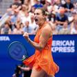 Aryna Sabalenka celebra a passagem aos quartos de final em Flushing Meadows    Fotografia Imago