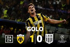 Livre direto perfeito a abrir a Champions: que golaço em Atenas!