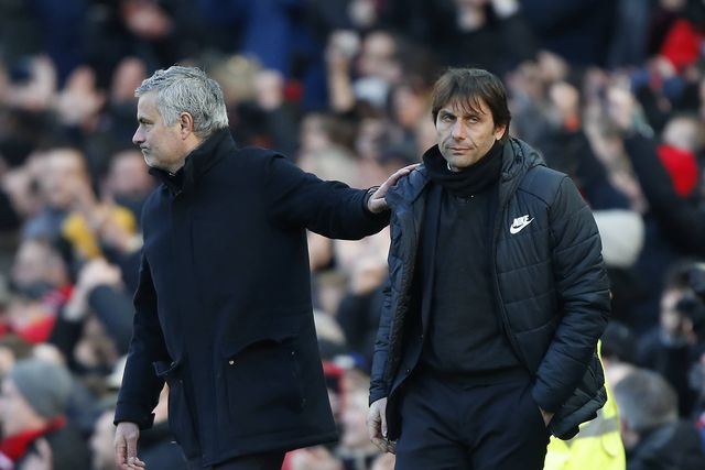 José Mourinho e Antonio Conte, quando treinavam Manchester United e Chelsea