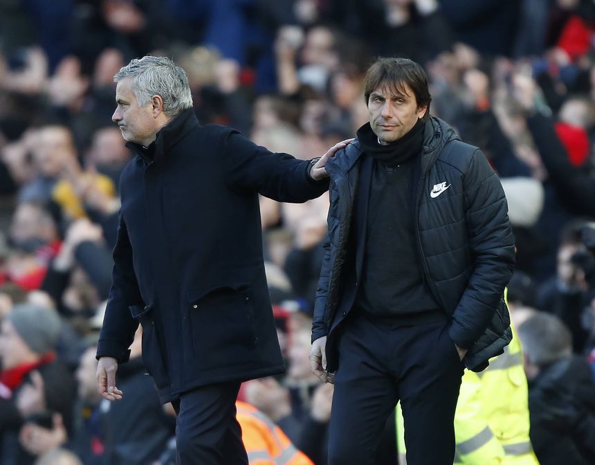 José Mourinho e Antonio Conte, quando treinavam Manchester United e Chelsea