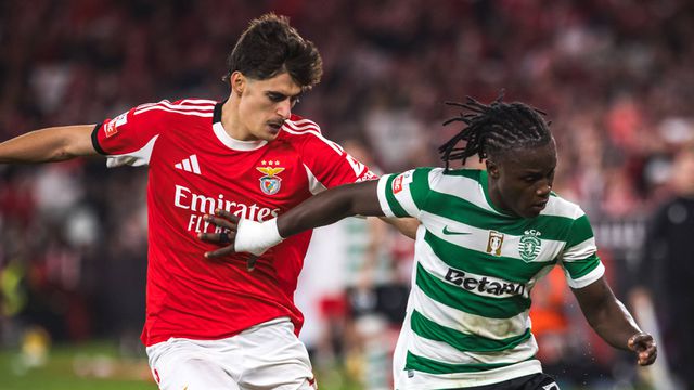 Quenda em lance com António Silva no Benfica-Sporting de 5 de dezembro