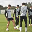Daniel Bragança no treino do Sporting antes de defrontar o Bayern - Foto: Miguel Nunes