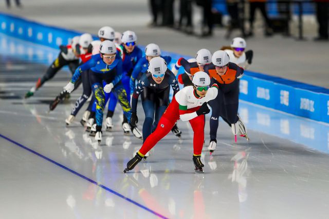 Jéssica Rodrigues venceu Mundial de juniores de patinagem de velocidade no gelo, em fevereiro de 2025 — Foto: D. R.