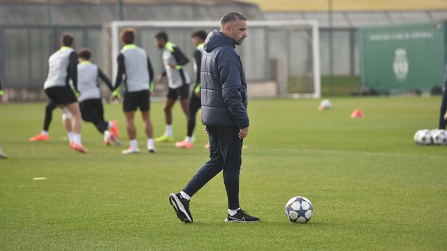Rui Borges no treino do Sporting antes de defrontar o Bayern - Foto: Miguel Nunes