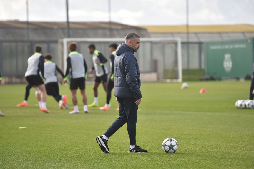 Rui Borges no treino do Sporting - Foto: Miguel Nunes