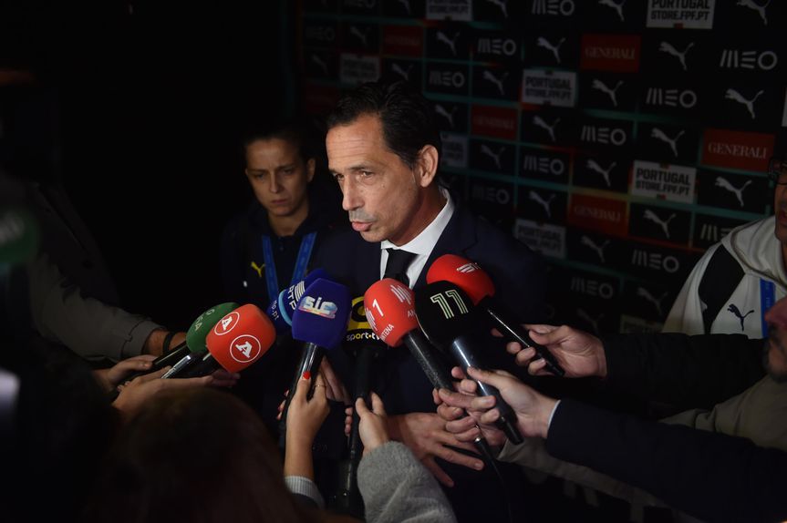 Pedro Proença, presidente da FPF, à chegada da Seleção Nacional feminina de futsal a Lisboa. Foto: Miguel Nunes