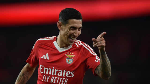 Di María, extremo do Benfica, a festejar um golo