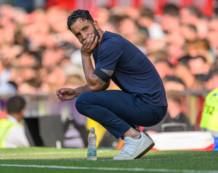Ruben Amorim orientou o Man. United pela última vez em Leeds (1-1)