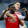 Bukayo Saka é colega de Viktor Gyokeres, ex-Sporting, no Arsenal