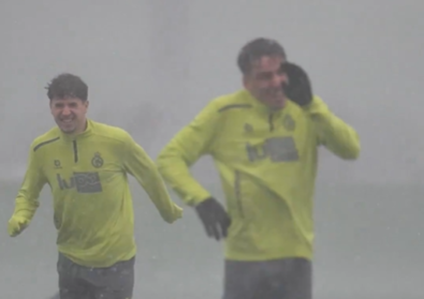 Treino do Racing Santander foi interrompido pela chuva
