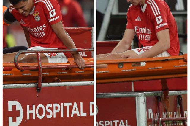 Alexander Bah e Manu Silva saíram de maca no jogo com o Moreirense