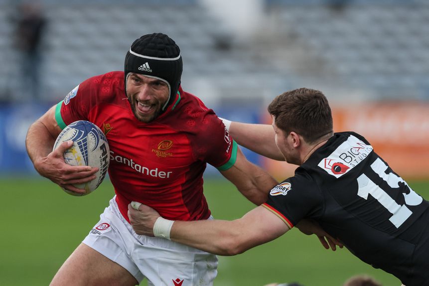 Seleção Nacional no râguebi venceu a Alemanha, no Restelo, que valeu a qualificação para o Mundial da Austrália de 2027. Foto Manuel de Almeida/LUSA