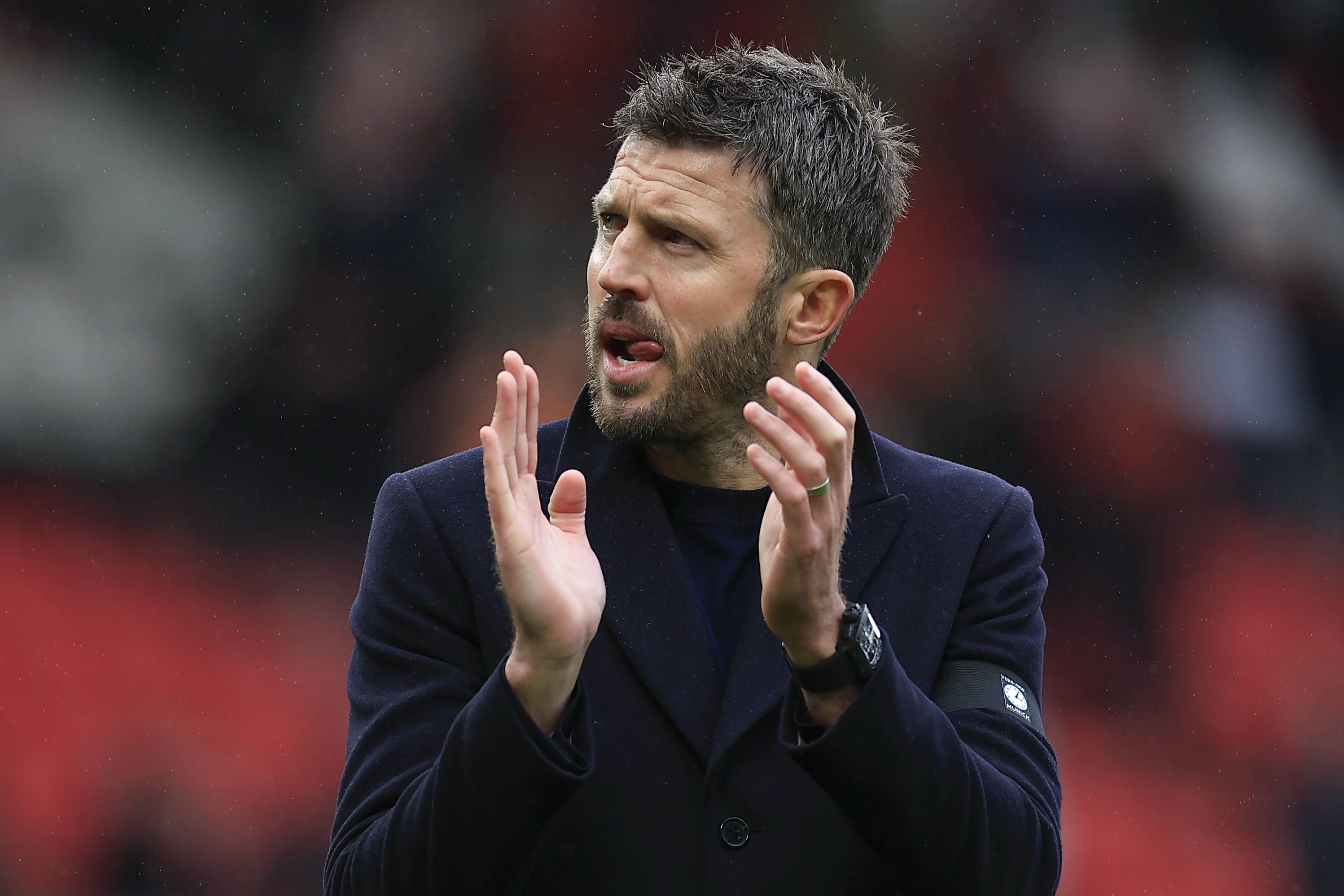 Michael Carrick, treinador do Manchester United, em Old Trafford