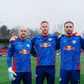 Leopold Zingerle, Maarten Vandevoordt e Péter Gulácsi com o treinador de guarda-redes Freddy Gossling (Foto: RB Leipzig)