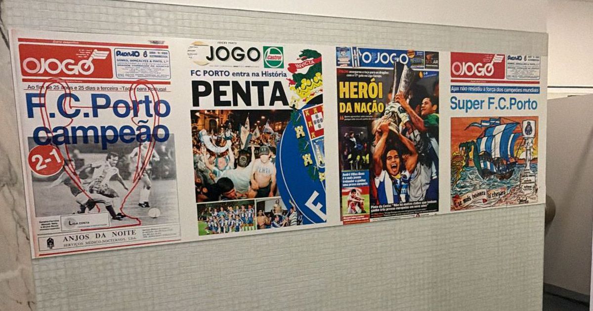 Imagens colocadas no balneário do Sporting no Estádio do Dragão