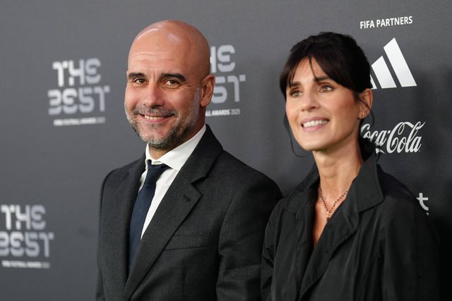 Guardiola e a mulher, Cristina Serra, lado a lado na gala The Best