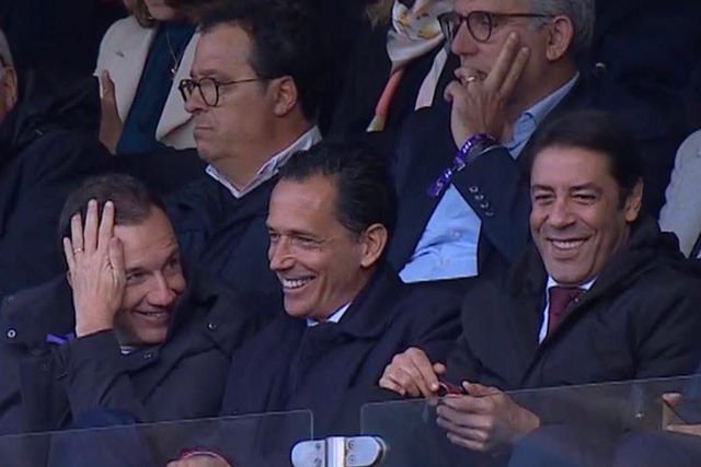 Rui Costa e Frederico Varandas, presidentes de Benfica e Sporting, respetivamente, assistiram à final da Taça da Liga na companhia de Pedro Proença, líder da FPF