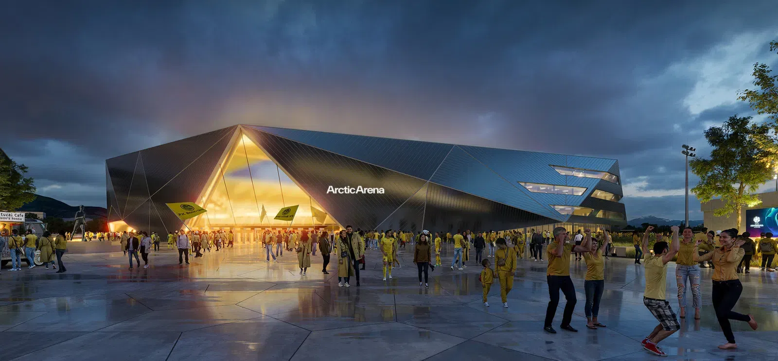 Um aspeto exterior de como ficará a Artic Arena