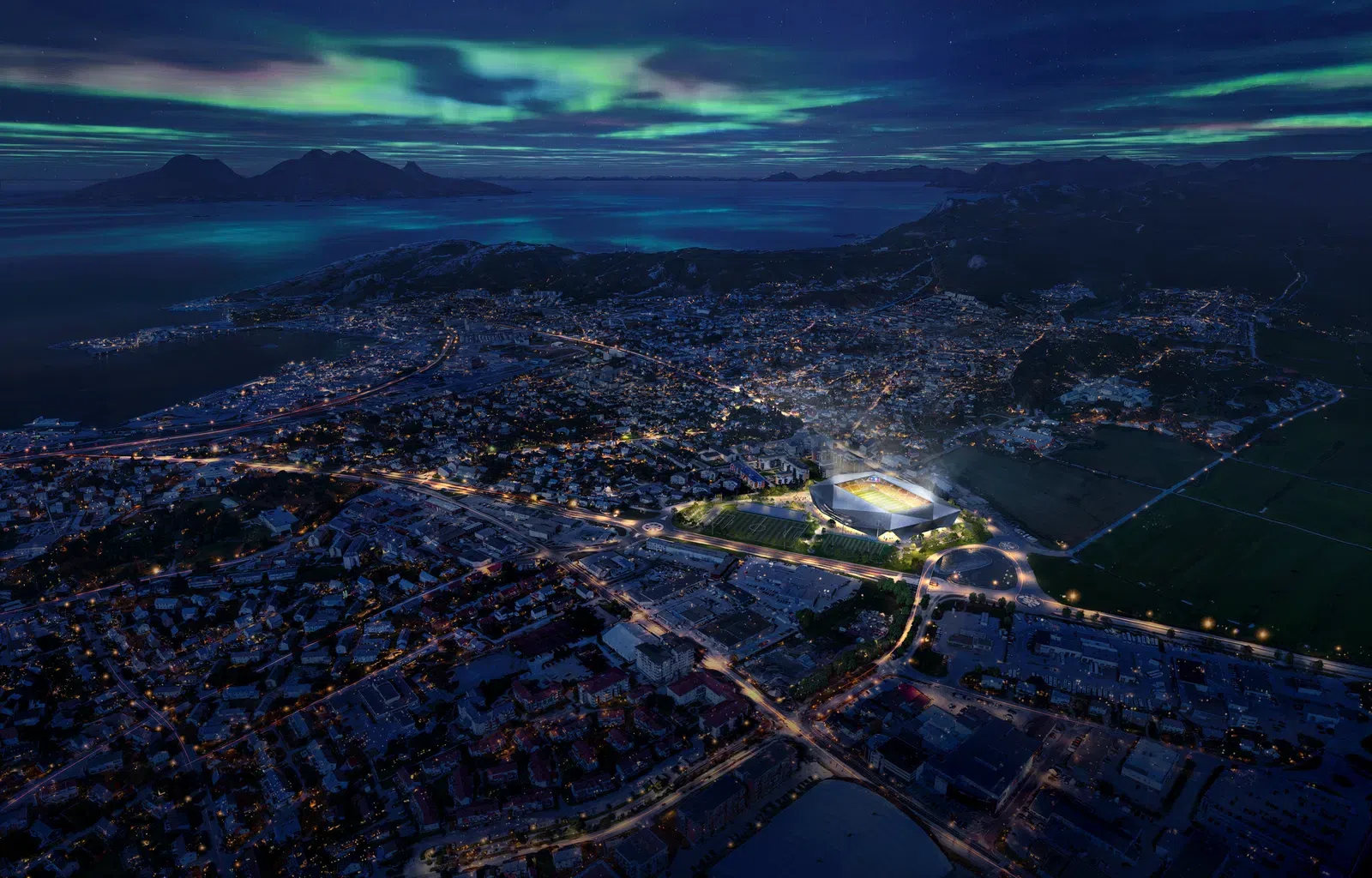 O estádio ficará situado nas imediações de Bodo