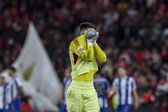 A desilusão estampada na expressão de Trubin no clássico com o FC Porto - Foto: LUSA