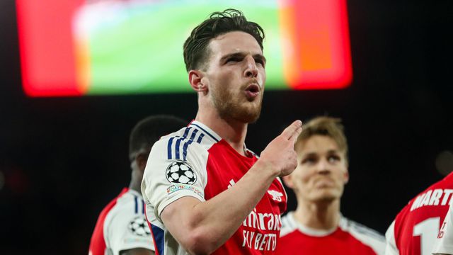 Declan Rice em grande noite com o Arsenal